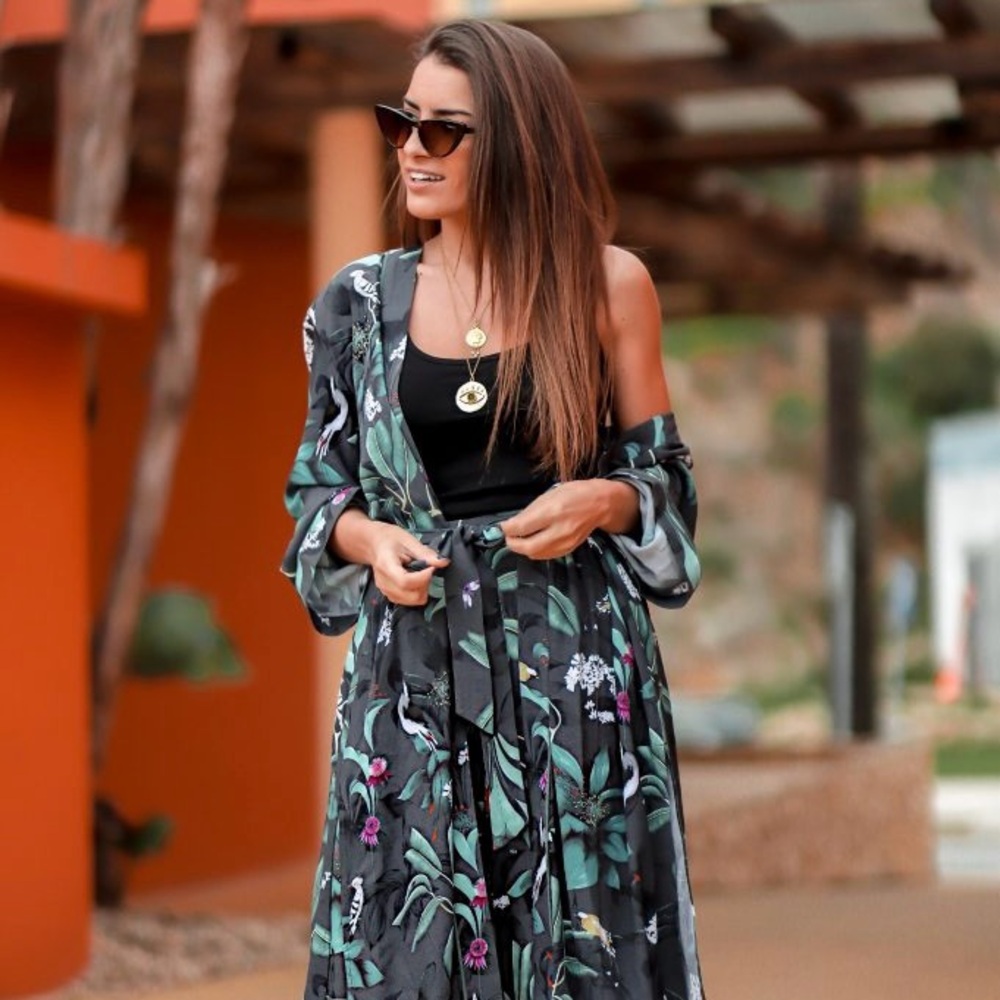 NWT ANNA GLOVER FOR H&M floral robe S